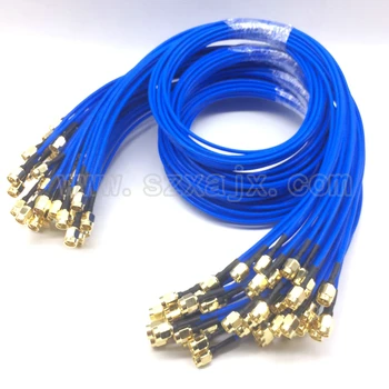 JX konektor 1pcs SMA na SMA konektor priamo ANTÉNNY Koaxiálny kábel, SMA samec na SMA male RG405 086 kábel Modrej kože adaptér