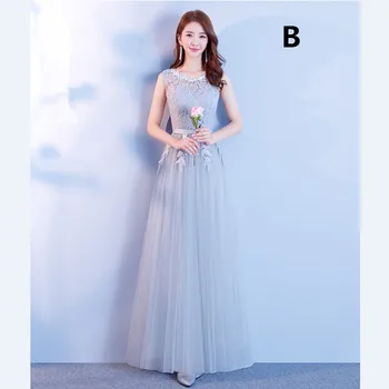 JYX01#Čipky nové sivá dlho bridesmaid, šaty na jar leto 2018 Sestry skupiny svadobné party prom šaty, lacné, veľkoobchod