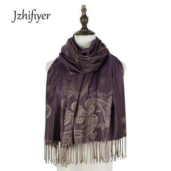 Jzhifiyer žakárové šatku pashmina bavlna paisley mujer ženy cape šatku, šál ukradol značku šatkou pashmina mnohých farbách