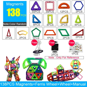 KACUU Veľké Veľkosti Magnetického Dizajnér Magnent Stavebné Bloky Model & Budovy Hračky Tehál Osvietil Tehly Magnetické Hračky pre Deti