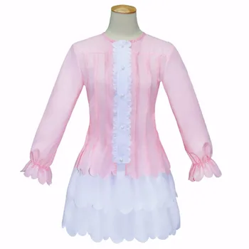 Kanna Kamui Cosplay Miss Kobayashi, je Drak Slúžka Šaty, Kostým Slúžky Dragon Uniformy Lolita Ružové A Biele Šaty