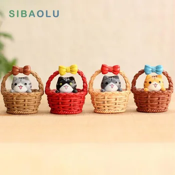 Kawaii Dezert Mačka miniatúrne záhradný nábytok Sošky zvierat domáce dekorácie príslušenstvo Dekor víla živice plavidlá Bonsai hračky