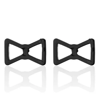 KC Módne Silver Black Bow manžetové gombíky vysoko kvalitnej medi materiál Pánske Tričko s Dlhým Rukávom manžetové gombíky, Svadobné Dar