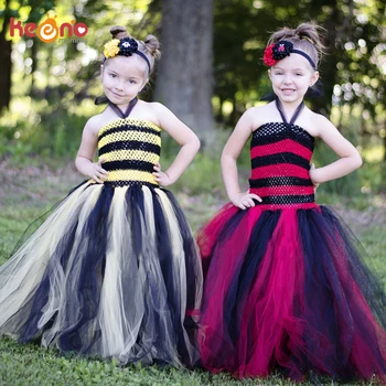 Keenomommy Červená a Čierna Tutu Šaty Dievčatá Lienka Kráľovná Halloween Kostým Jeseň Jesenné Vianočné Sprievod Šaty TS130