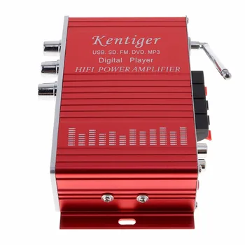 Kentiger HY-502 DC12V 5A 2 HI-FI, Digitálny Audio Prehrávač Auto Zosilňovač, FM Rádio, Stereo Prehrávač, Podpora SD / USB / MP3 / DVD Vstup