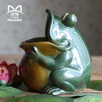 Keramické tvorivé Retro žaba kvetinové vázy hrniec domova remeselné miestnosti dekorácie porcelánová figúrka Skladovanie jar odpadkové Koše