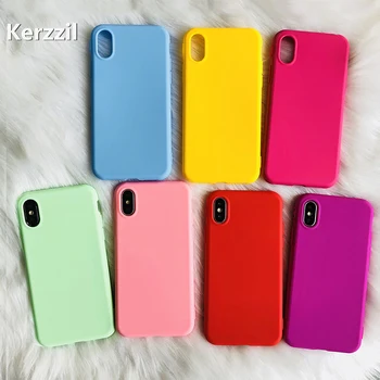 Kerzzil Candy Farby Silikónové Telefón puzdro Pre iPhone X 7 6 10 Proti Klepaniu Shockproof TPU púzdra Pre iPhone 6 6 7 8 Plus Kryt Capa