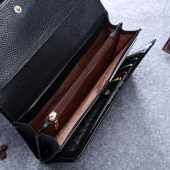 KEVIN YUN Luxusné Módne Ženy peňaženky dlho patent kožené peňaženky, kabelky lady spojka serpentine