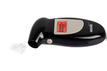 Keychain Alkohol Tester Breathalyzer Detektor Alkoholu S Červené Podsvietenie LCD Displejom a 5 Mouthpieces MALOOBCHODNÉ BALENIE, Doprava Zdarma