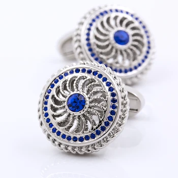 KFLK šperky pre mužov v roku 2017 modré crystal manžetové gombíky košele manžetové gombíky tlačidlo vysokej kvality značky luxusné svadobné mužov doprava zadarmo