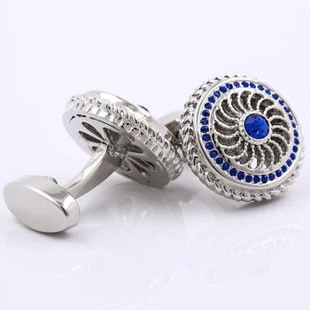 KFLK šperky pre mužov v roku 2017 modré crystal manžetové gombíky košele manžetové gombíky tlačidlo vysokej kvality značky luxusné svadobné mužov doprava zadarmo