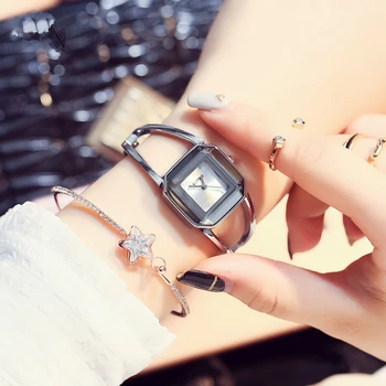 KIMIO Námestie Módne Kostra Náramok ružové Zlato Hodinky 2017 Luxusné Dámske Hodinky Značky Ženy Ženy Quartz-hodinky náramkové hodinky