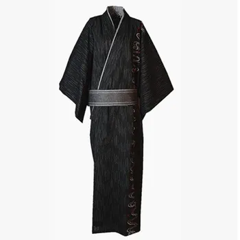 Kimono Župan Men Bavlnenej látky Steh Japonskom Štýle Kimono Župan Dlhý Župan dizajn