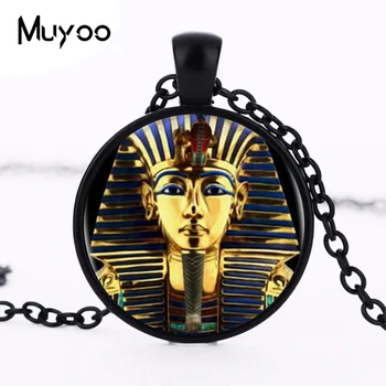 King Tut Logo Prívesok Náhrdelník Tutankhamun Golden King Art Ručné Živice Vintage Náhrdelník Egyptské Šperky Ženy Darček HZ1