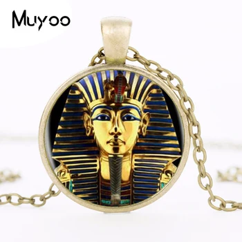 King Tut Logo Prívesok Náhrdelník Tutankhamun Golden King Art Ručné Živice Vintage Náhrdelník Egyptské Šperky Ženy Darček HZ1