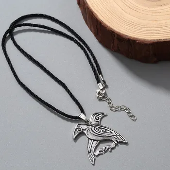 Kinitial Severanov Vikingskej Mytológie Šperky Odin je Havrany Prívesok Náhrdelník Dvojité Vták Talizman Náhrdelníky Mužov módne Šperky