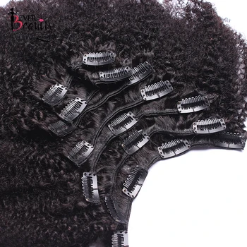 Kinky Afro Kučeravé Clip In Ľudské Vlasy Rozšírenia Pre Ženy Mongolských Predlžovanie Vlasov Clip In Natiral Black Remy Niekedy Krása
