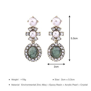 KISS ME Geometrické Crystal Imitácie Perál Náušnice pre Ženy kpop Zliatiny Vintage Náušnice, Módne Šperky