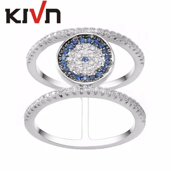 KIVN Módne Šperky CZ Zirkónmi turecký Blue eye Svadobné Svadobné Zásnubné Prstene pre Ženy, Dievčatá, Narodeniny, Vianočné Darčeky