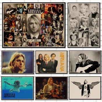 Klasická hudba Plagáty Kurt Cobain/Nirvana frontman / rock vintage poster / retro kraft plagáty bar dekoratívne maľby/5065