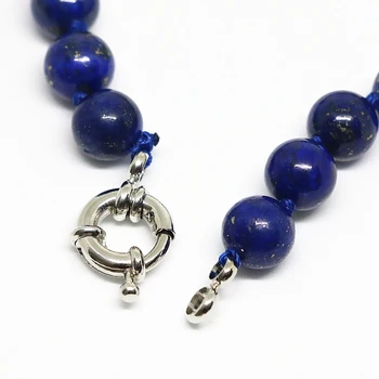 Klasická modrá lapis lazuli 8mm prírodného kameňa krásne okrúhle krásne korálky Módny náhrdelník s dlhým reťazcom šperky 36