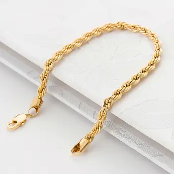 Klasická Móda Hot Predaj Skrútený Pár Twist Náramok Á Vyplniť Zlatý náramok svadobné šperky