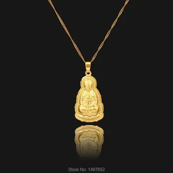 Klasické DIY Zlatá Farba Náboženské Buddha Prívesky &Náhrdelníky, Prívesky India Pre Mužov, Ženy Šperky doprava Zadarmo