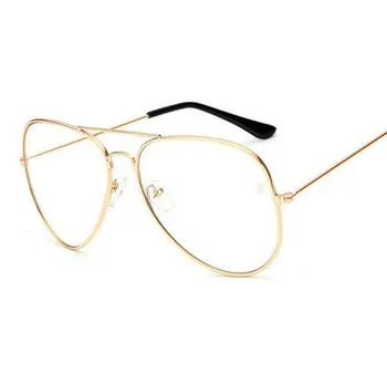 Klasické Okuliare Rám Ženy, Mužov Značky, Dizajn, Móda Pilot Obyčajný Zrkadlo Vintage Krátkozrakého Okuliare Unisex Oculos de grau