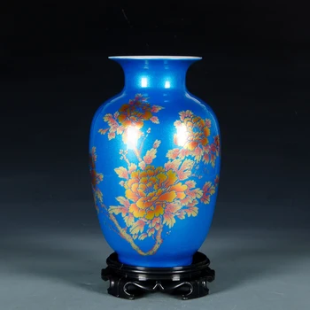 Klasické Čínske Starožitné Keramické Kvetinové Vázy Crystal Glazúra Vázy Home Office Dekor Porcelánová Váza Na Nový Rok Darček