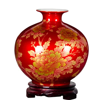 Klasické Čínske Starožitné Keramické Kvetinové Vázy Crystal Glazúra Vázy Home Office Dekor Porcelánová Váza Na Nový Rok Darček