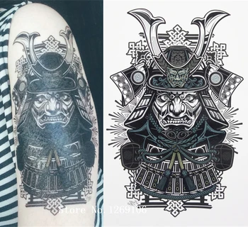 Klasický Japonský Samurajský Bojovník Tetovanie 21 X 15 CM Veľké Sexy Cool Kozmetické Tetovanie Nepremokavé Teplé Dočasné Tetovanie Nálepky