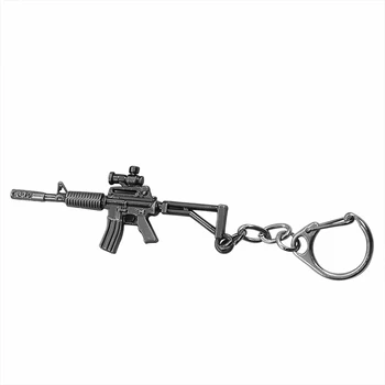 Klasický strieľačka Zbraň Prívesok Keychain Submachine Stroj Sniper Revolver Zbraň AK 47 & M16 & Desert Eagle Charms Keyring Mužov