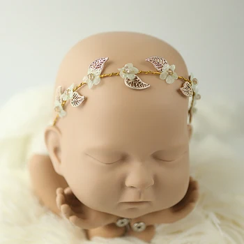 Kojenecká dievčatá kvet crystal hlavový most pre novorodencov fotografie vlasy príslušenstvo Čelenka na Vlasy Vedúci Kapely fotenie
