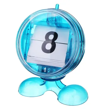 Kolo Modrej Ploche Ručný Mini Flip-stranový Kalendár Počítadlo ABS Digitálny Displej Deň Mesiaca, Ideálna pre Domáce alebo Kancelárske
