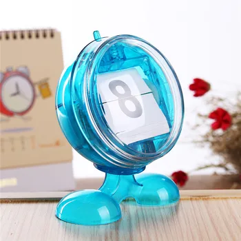 Kolo Modrej Ploche Ručný Mini Flip-stranový Kalendár Počítadlo ABS Digitálny Displej Deň Mesiaca, Ideálna pre Domáce alebo Kancelárske