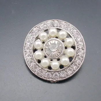 Kolo Ródium Pozlátené Šperky Crystal Drahokamu A Simulované Pearl Elegantná Brošňa Pre Svadobný Dar 2018 Nová Položka Č.: ART195