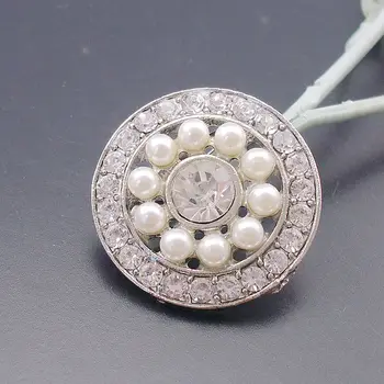 Kolo Ródium Pozlátené Šperky Crystal Drahokamu A Simulované Pearl Elegantná Brošňa Pre Svadobný Dar 2018 Nová Položka Č.: ART195