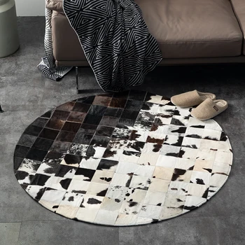 Kolo tvarované prírodnej hovädzej kože švy koberec ,originálne kravy kože, kožušiny koberec pre obývacej izby, spálne dekorácie Americký štýl