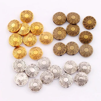 Kolo Zakrivené Rondelle Korálky Dištančné Šperky Zistenia L632 28pcs 10.2x10.3 mm Antique Silver/Gold/Bronz