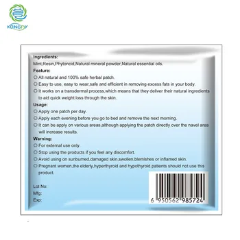 KONGDY 10 ks/Taška Hot Predaj Hmotnosti Stratiť Vložiť Pupok Slim Patch Zdravie Chudnutie Patch Redukčná Diéta Produkty Detox Lepidlo