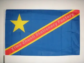 Kongo (zlato) Vlajka 150X90cm (3x5FT) 115g 100D Polyester Vysokej Kvality Doprava Zadarmo, Demokratická Republika Kongo