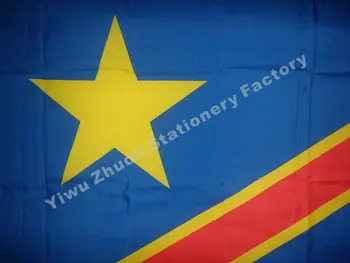 Kongo (zlato) Vlajka 150X90cm (3x5FT) 115g 100D Polyester Vysokej Kvality Doprava Zadarmo, Demokratická Republika Kongo