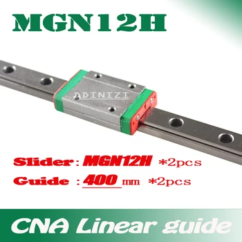 Kossel Mini pre 12mm Lineárne Sprievodca MGN12 L 400mm lineárne železničnej + MGN12H Dlhé lineárne prepravu pre CNC X Y Osi Z 3d tlačiarne 2 Nastavte
