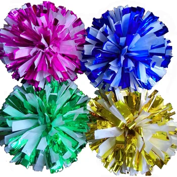 Kovové farby mix biela Hra pompoms (20pieces/lot) Cheerleading pompon Rukoväť môžete vybrať Farbu môžete zadarmo zmes