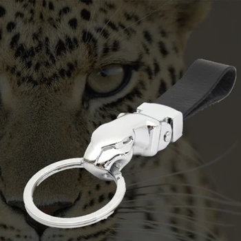 Kovové Leopard Hlavu Kožené Kľúčenky Krúžky Držiak Pre Auto Keyrings Vysokej Kvality KeyChains Pre Muža, Ženy Darček