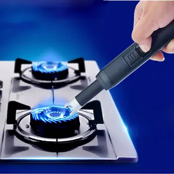 Kovové puzdro Dlhý USB Elektrické oblúkové kuchyňa vetru zapaľovače,nabíjateľná pulz ľahšie Sviečky, Ohňostroj