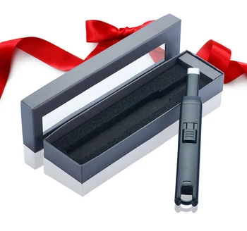 Kovové puzdro Dlhý USB Elektrické oblúkové kuchyňa vetru zapaľovače,nabíjateľná pulz ľahšie Sviečky, Ohňostroj