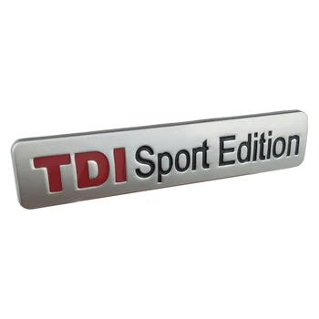 Kovové Červené TDI Sport Edition Logo Turbo Auto List Nálepky Znak Chrome Odznak Obtlačky pre VW POLO, GOLF CC TT JETTA je GLAXAY TOUAREG