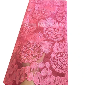 Kovové Švajčiarskej Čipky Materiál Baby Pink Tylu Čipky Textílie,Afriky Francúzskej Čipky Tkaniny Vysokej Kvality S Kamene Coral Zlato