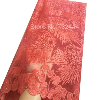 Kovové Švajčiarskej Čipky Materiál Baby Pink Tylu Čipky Textílie,Afriky Francúzskej Čipky Tkaniny Vysokej Kvality S Kamene Coral Zlato